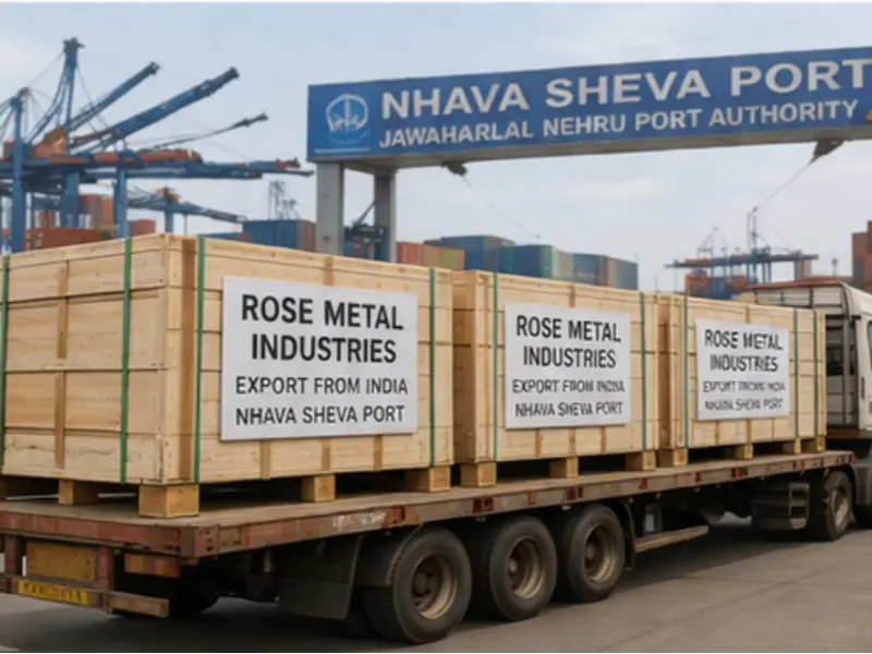 Steel materials loaded on truck for export
